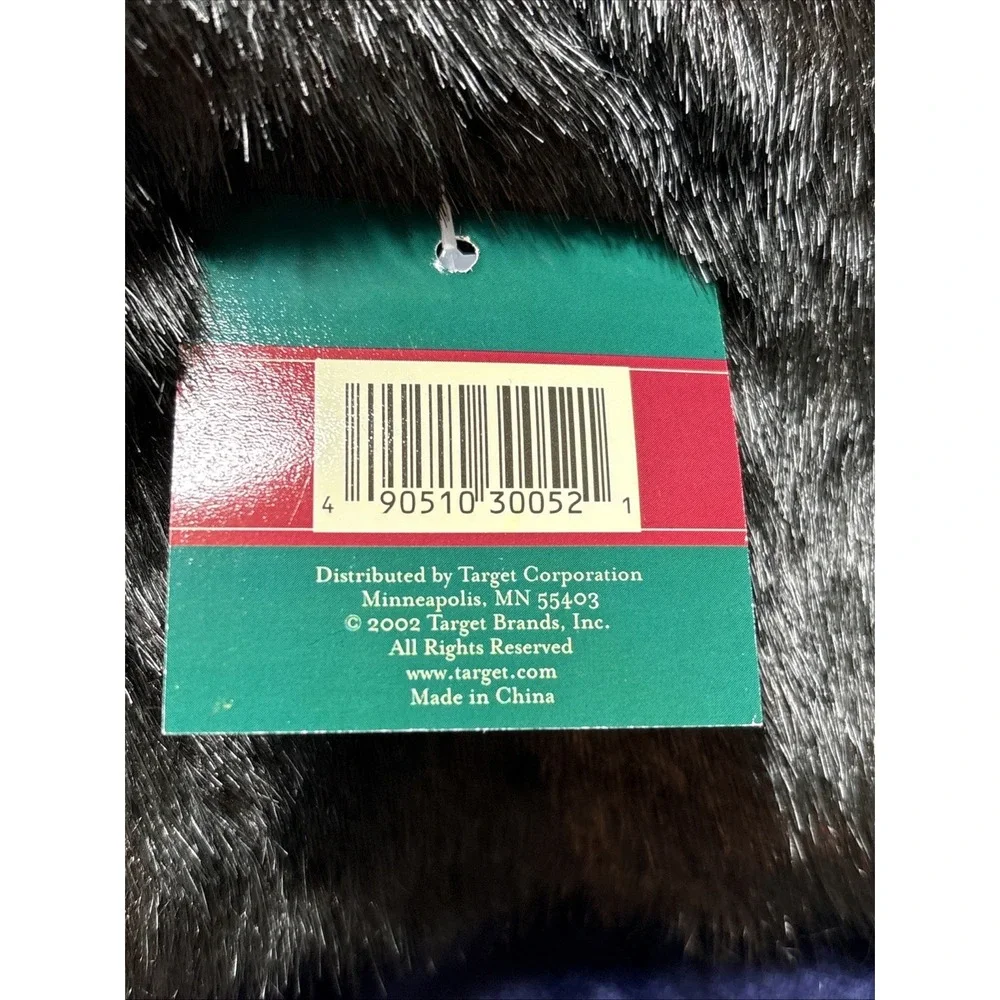 NEW NAVY BLUE‎ CHRISTMAS STOCKING BROWN FAUX FUR CUFF Approx 16